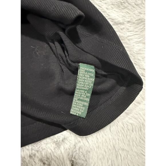 Lauren Ralph Lauren Shirt Womens XL Black Ribbed Pocket Crewneck Tee Classic - Picture 3 of 7